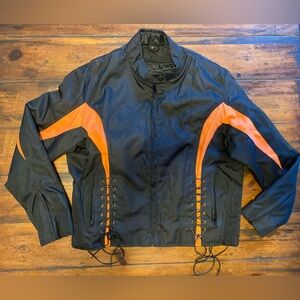 Tennessee Leather, Inc. Women’s Black and Orange Zip-Up Jacket Size S